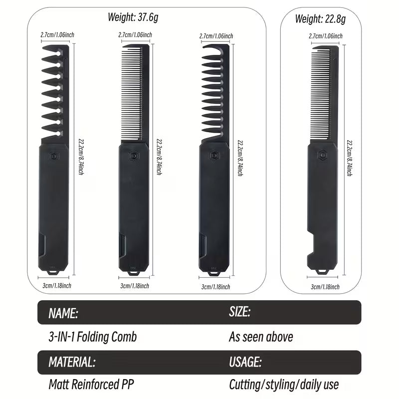 Foldable Comb for Men And Boys