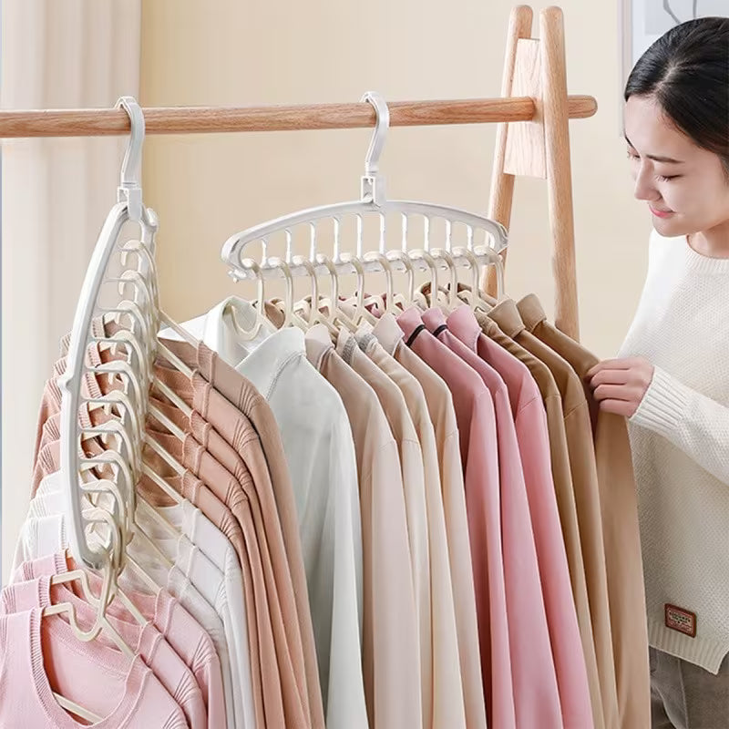Plastic 11-hole Clothes Hanger Storage Rack