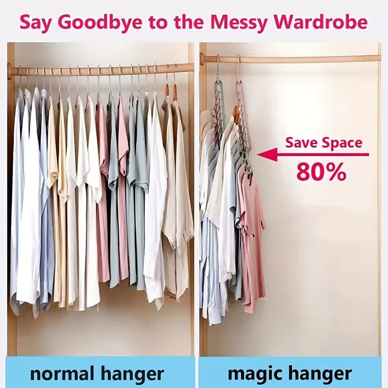 Plastic 11-hole Clothes Hanger Storage Rack