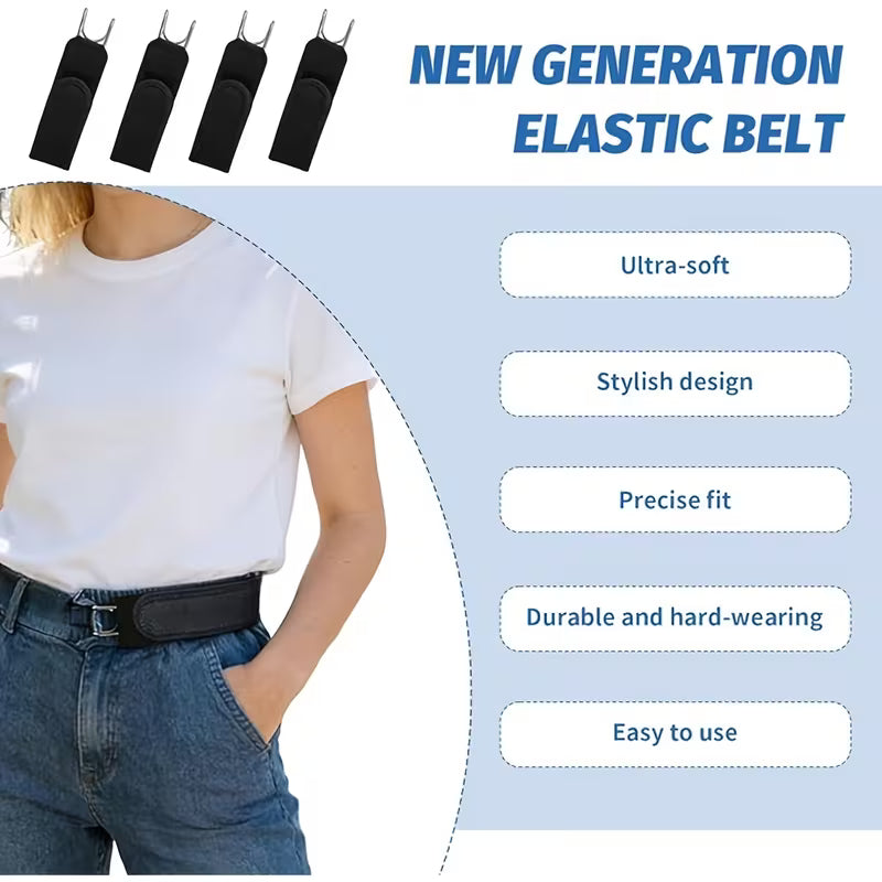 Tactical Hook Elastic Belt - Buckle-Free Invisible Waist Closure