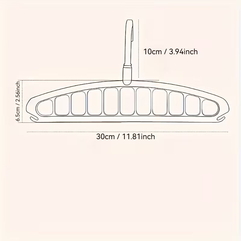 Plastic 11-hole Clothes Hanger Storage Rack