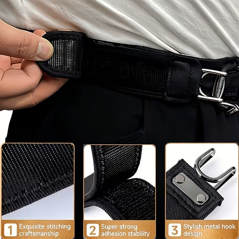 Tactical Hook Elastic Belt - Buckle-Free Invisible Waist Closure