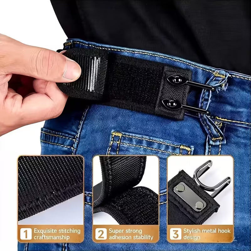 Tactical Hook Elastic Belt - Buckle-Free Invisible Waist Closure