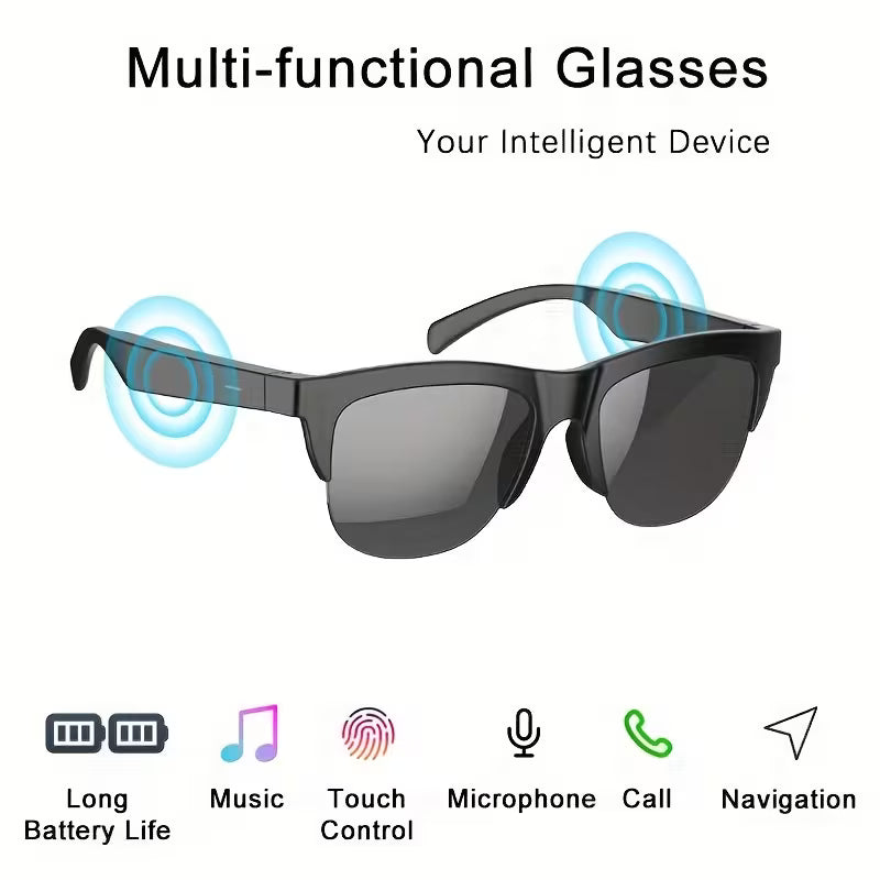Smart Fashion Glasses, Supporting Touch Control, with Built-In Microphone And Speaker