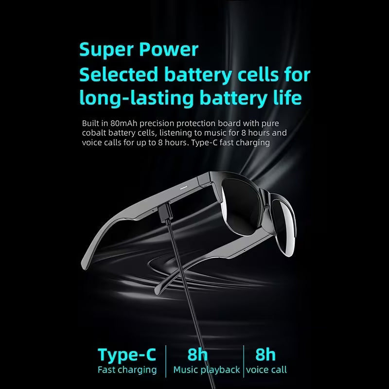 Smart Fashion Glasses, Supporting Touch Control, with Built-In Microphone And Speaker
